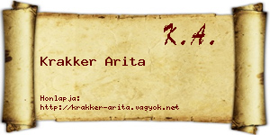 Krakker Arita névjegykártya